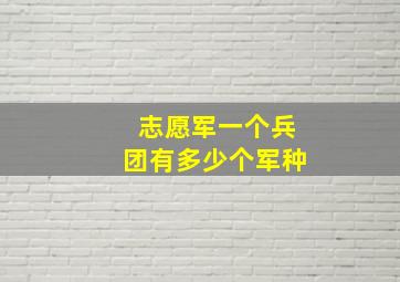 志愿军一个兵团有多少个军种