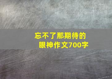 忘不了那期待的眼神作文700字