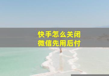 快手怎么关闭微信先用后付