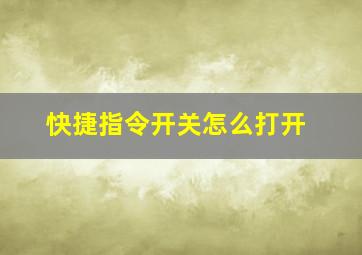 快捷指令开关怎么打开