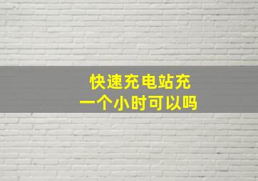 快速充电站充一个小时可以吗