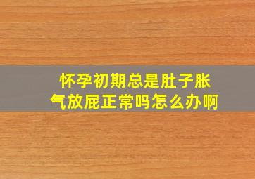 怀孕初期总是肚子胀气放屁正常吗怎么办啊