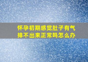 怀孕初期感觉肚子有气排不出来正常吗怎么办