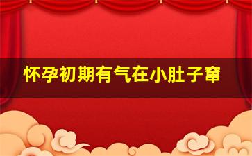 怀孕初期有气在小肚子窜