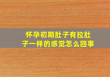 怀孕初期肚子有拉肚子一样的感觉怎么回事