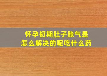 怀孕初期肚子胀气是怎么解决的呢吃什么药