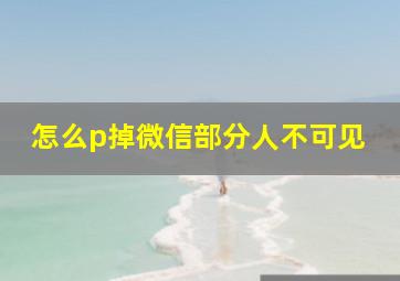 怎么p掉微信部分人不可见