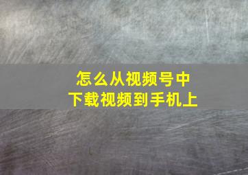 怎么从视频号中下载视频到手机上