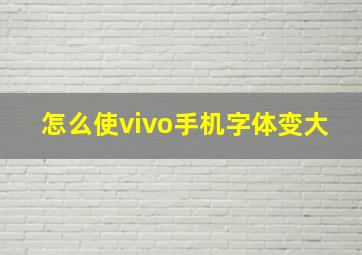 怎么使vivo手机字体变大