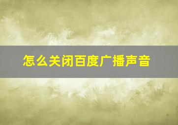 怎么关闭百度广播声音