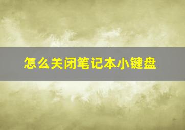 怎么关闭笔记本小键盘