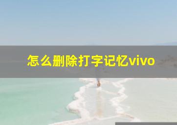 怎么删除打字记忆vivo