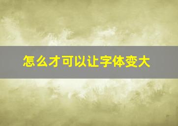 怎么才可以让字体变大