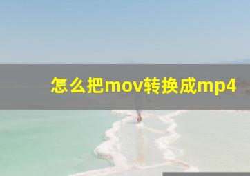 怎么把mov转换成mp4