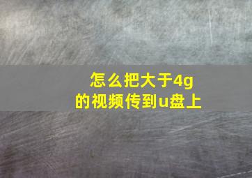 怎么把大于4g的视频传到u盘上