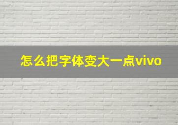 怎么把字体变大一点vivo