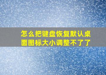 怎么把键盘恢复默认桌面图标大小调整不了了