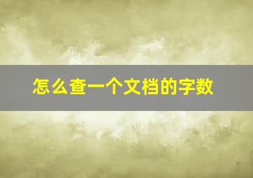 怎么查一个文档的字数