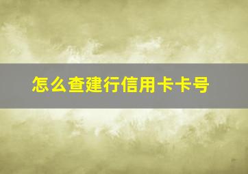 怎么查建行信用卡卡号