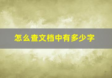 怎么查文档中有多少字