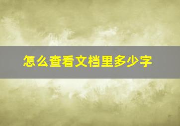 怎么查看文档里多少字