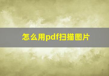 怎么用pdf扫描图片