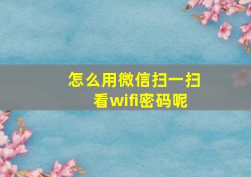 怎么用微信扫一扫看wifi密码呢