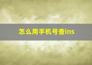 怎么用手机号查ins