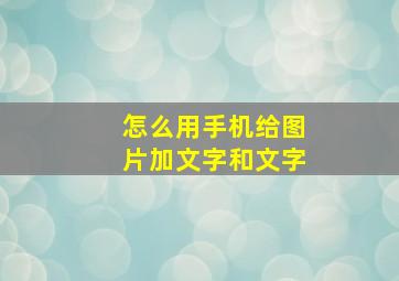 怎么用手机给图片加文字和文字