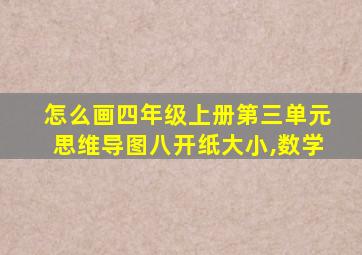 怎么画四年级上册第三单元思维导图八开纸大小,数学