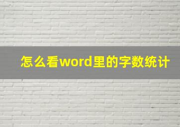 怎么看word里的字数统计