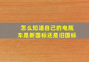 怎么知道自己的电瓶车是新国标还是旧国标