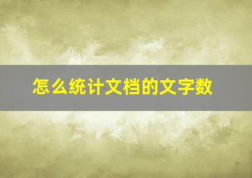 怎么统计文档的文字数