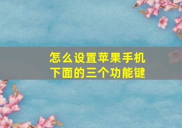 怎么设置苹果手机下面的三个功能键