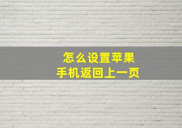 怎么设置苹果手机返回上一页