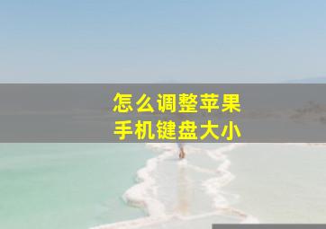 怎么调整苹果手机键盘大小