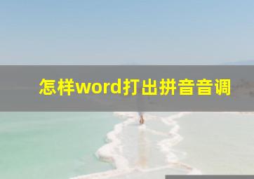 怎样word打出拼音音调