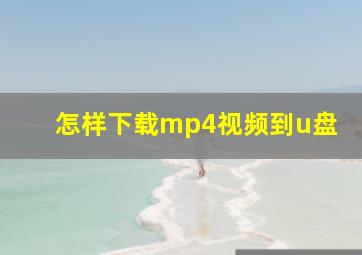 怎样下载mp4视频到u盘