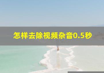 怎样去除视频杂音0.5秒