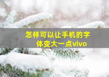 怎样可以让手机的字体变大一点vivo