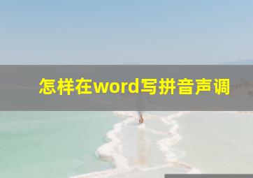 怎样在word写拼音声调