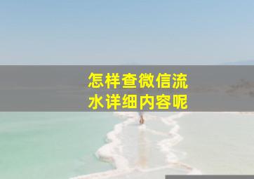 怎样查微信流水详细内容呢