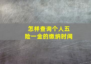 怎样查询个人五险一金的缴纳时间