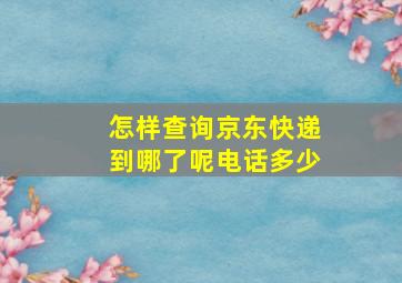 怎样查询京东快递到哪了呢电话多少