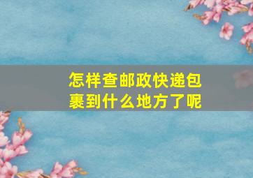 怎样查邮政快递包裹到什么地方了呢