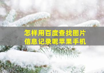 怎样用百度查找图片信息记录呢苹果手机