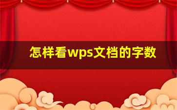 怎样看wps文档的字数