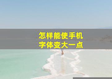 怎样能使手机字体变大一点