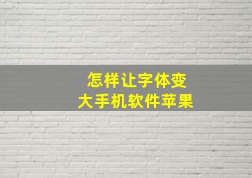 怎样让字体变大手机软件苹果