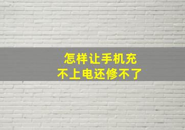 怎样让手机充不上电还修不了